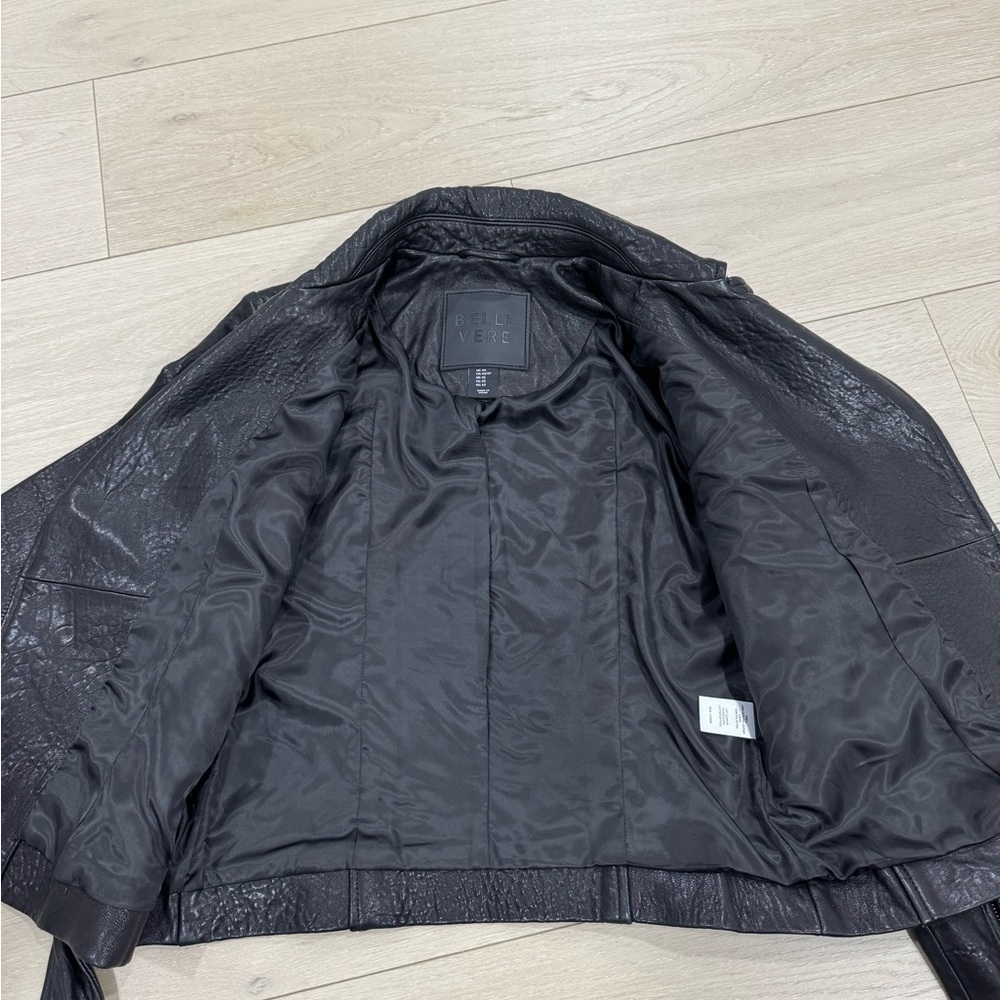 Belle Vere Leather Biker Jacket Emoji Patches - Picture 8 of 11